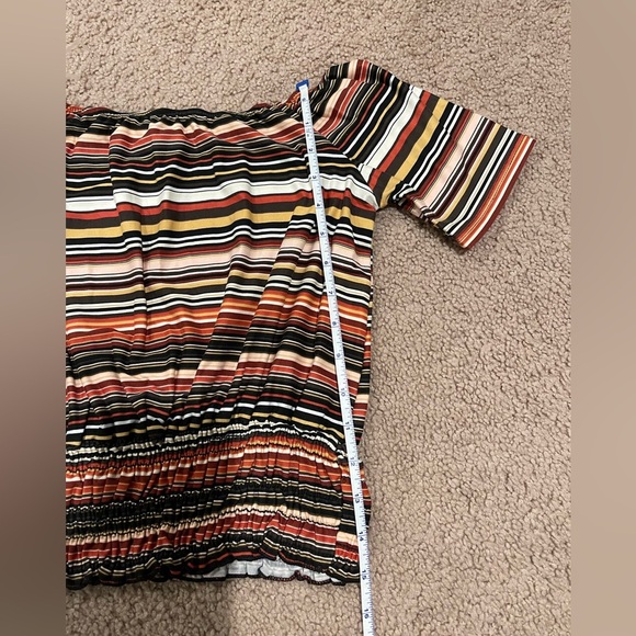 Woman's MARCI multicolor stripe off-shoulder top - Picture 4 of 9